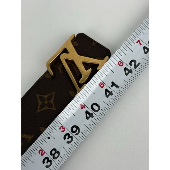 Louis Vuitton Calfskin Monogram LV Initiales Reversible Belt – Brown/Black 90/36 - Picture 6 of 7